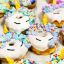 Picture of Unicorn and rainbow cream filled doughnut