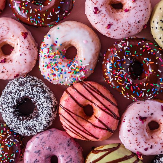 Picture of Varieties of delicious American doughnuts