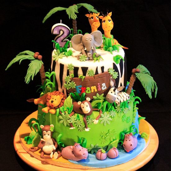 Picture of Jungle theme delicious kids cake