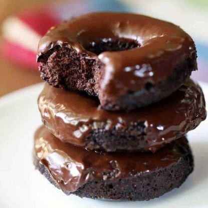 Picture of Frozen cream filled triple chocolate doughnuts