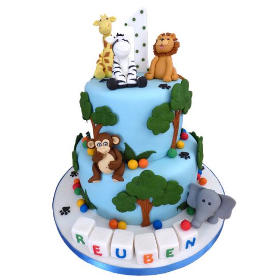 Picture of Jungle theme delicious kids cake