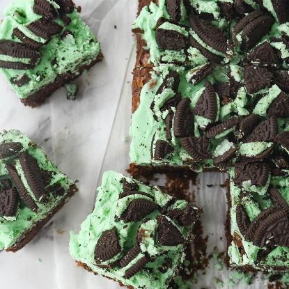 Picture of Mint Oreo flavored brownie